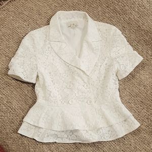 Twenty One Off-White Floral Lace Blouse Size SP